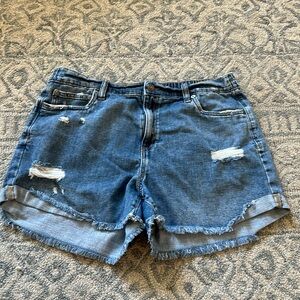 Aerie denim elastic waist shorts size large